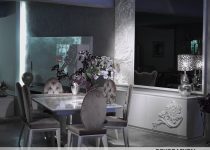 Origami mobilya kadife yemek odası konsepti