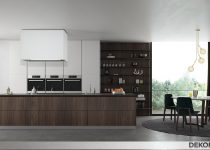 Kahverengi modern mutfak dekorasyonu