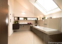 Klasik bej rengi banyo modelleri