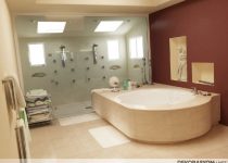 Konforlu modern banyo dekorasyonu