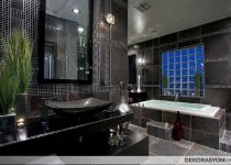 Koyu renkli modern banyo modelleri