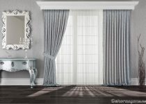 Sade ve şık Linens gri perde çeşidi