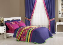 Linens mor renk şirin perde çeşitleri