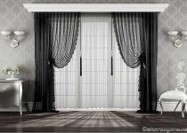 Linens siyah beyaz dekoratif perdeler