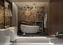 Lüks banyo dekorasyonu ile şahane banyo modeli
