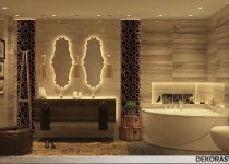 Banyo dekorasyonunda led aydınlatmalı ışıklandırma sistemleri