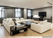 Bej rengi duvar boyalı lüks salon dekorasyonu