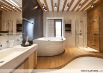 Beyaz renkli modern tasarımlı lüks banyo
