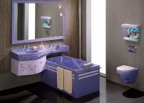 Mor küçük banyo modelleri