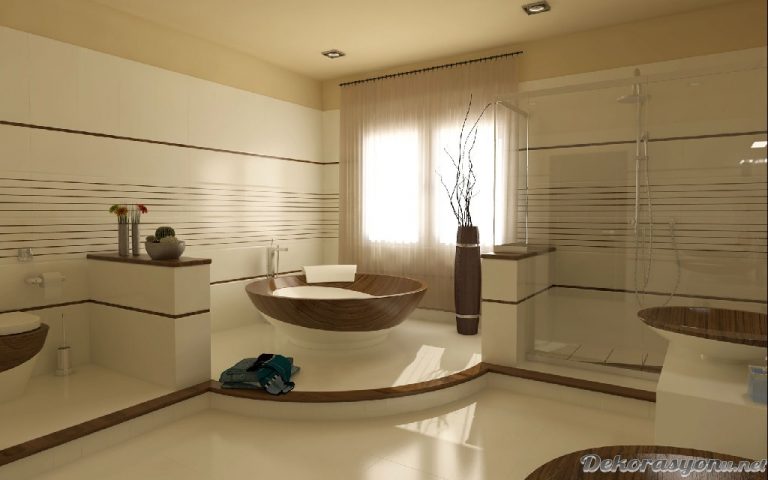 Bej Rengi Banyo Modelleri