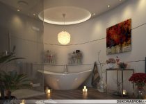 Oval ve şık modern görünümlü banyo dekorasyonu