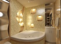 Parlak bej rengi banyo modelleri