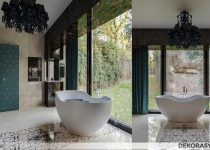 Etkileyici tasarıma sahip modern banyo küveti