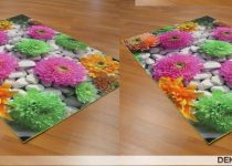 Renkli çiçekli görünüme sahip 3 boyutlu halı modelleri