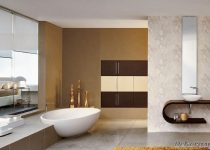 En güzel Sade bej rengi banyo modelleri