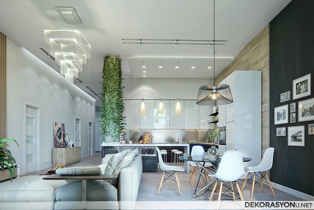 Modern ve otantik yemek odası dizaynı