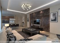 Sade ve Şık Salon Asma Tavan Şekilleri