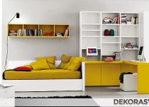 Sarı renk erkek genç odası modelleri