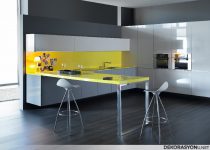 Sarı ve açık gümüş modern dolabı modelleri