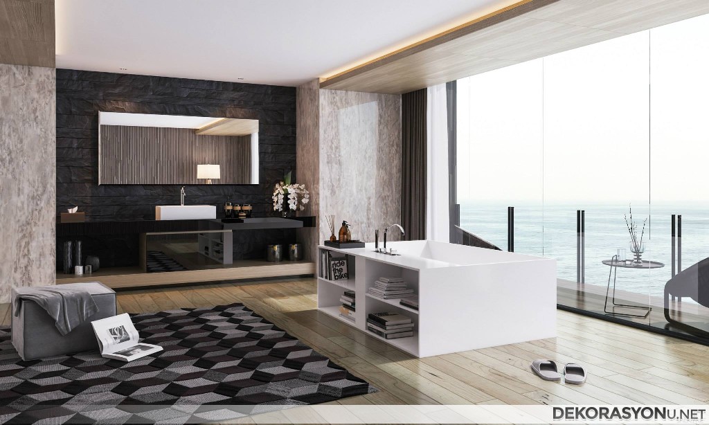 Şık dizayn edilmiş harika banyo modeli