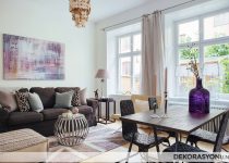 Şık küçük salon ve yemek odası