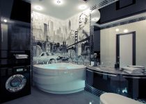 Siyah beyaz küçük banyo çeşitleri