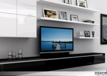 Siyah beyaz renklerde harika görünen tv üniteleri