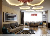 Modern ve led ışıklı tavana sahip dekorasyon fikirleri