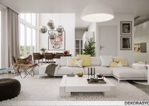 Trend görünüm kazandırılmış salon tasarımı