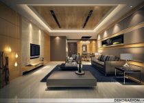 Ultra modern dikdörtgen salon dekorasyonları