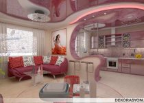 Vişne çürüğü rengi modern asam tavan dekorasyonları
