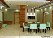 Yemek odası için modern asma tavan dekorasyon önerileri