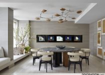 Yuvarlak modern yemek odası dekorasyon