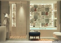 Gerçekten etkileyici bir zarafete sahip banyo dekorasyonu
