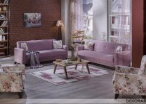 Pembe renkli Bellona koltuk takımları