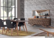 Ahşap salon ayna modeli