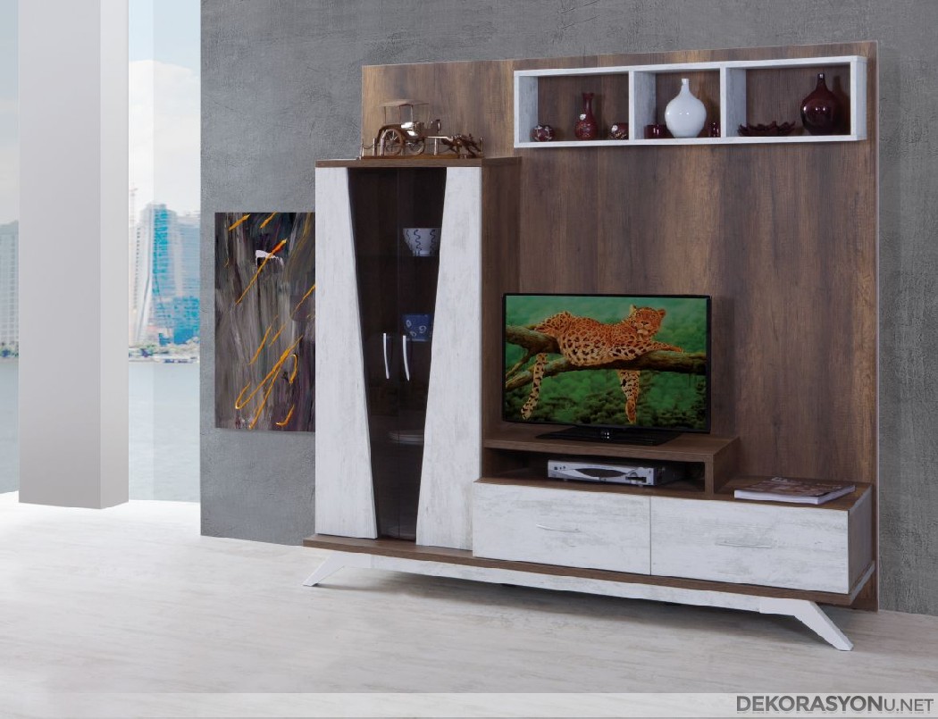 Dekoratif küçük tv ünitesi modelleri