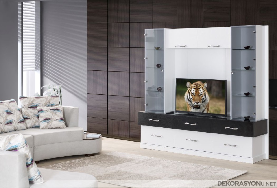 Estetik, gösterişli ve kullanışlı küçük tv ünitesi modeli