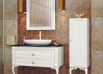 Ayaklı küçük banyo dolabı modeli