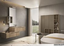 Bej rengi banyo dolabı modelleri