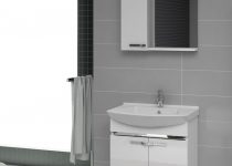 Beyaz küçük banyo dolabı modeli