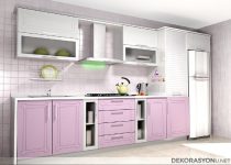 Şeker pembe mutfak dolapları