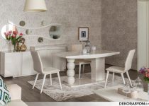 Elegant beyaz yemek odası dekorasyonu modelleri