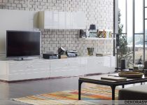 Beyaz renkli lake kaplama tv üniteleri