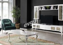 Klasik görünümlü beyaz tv ünitesi
