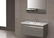 Gri küçük banyo dolabı modeli