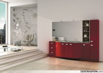 Kırmızı banyo dolap modelleri