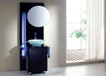Lacivert renk küçük banyo dolabı modeli