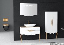 Lüks küçük banyo dolabı modeli