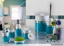 Mavi beyaz banyo seti modelleri